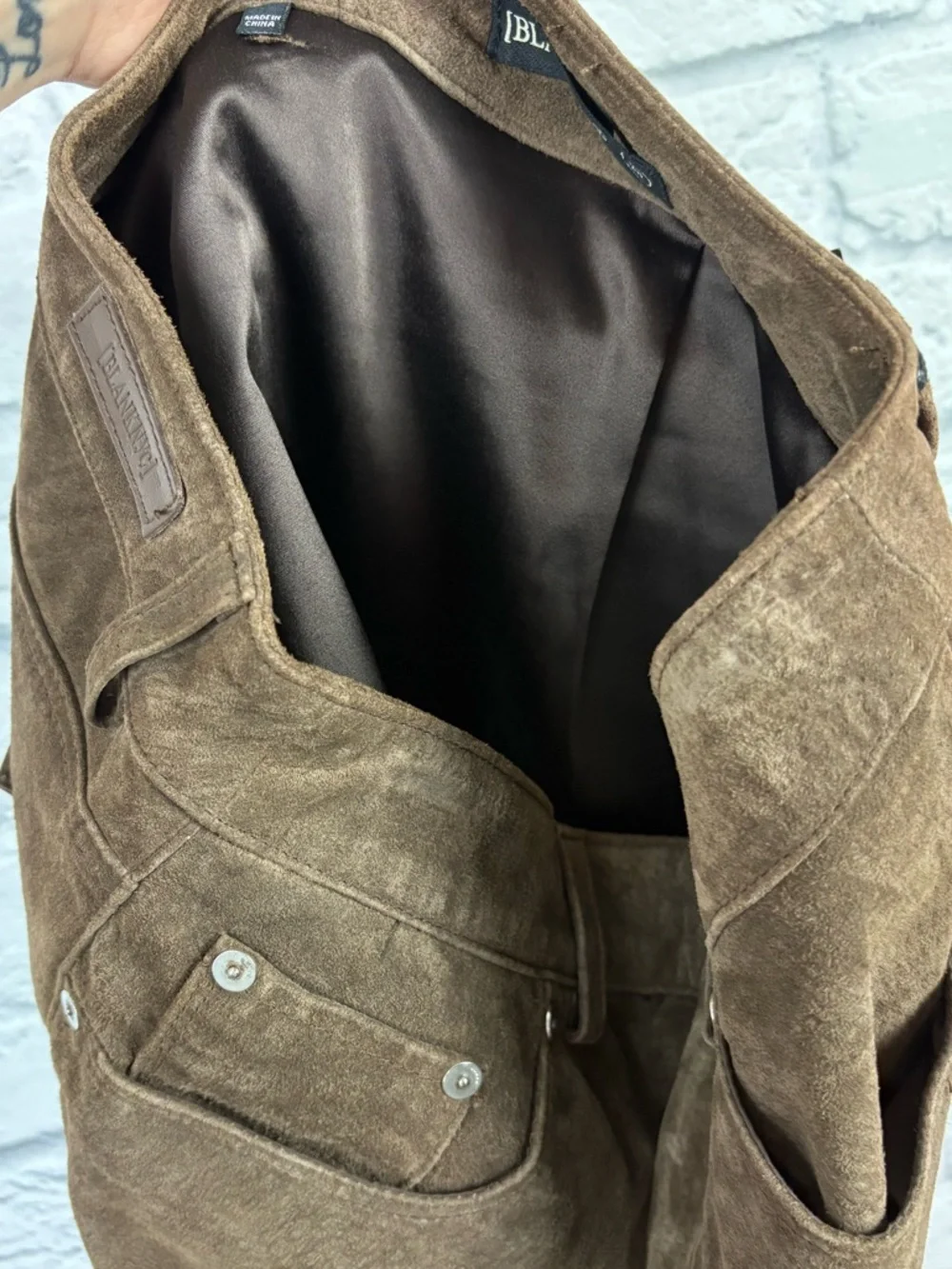 NWT Blank NYC Downtown Trend Brown Suede Leather Mini Skirt size 28
